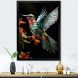 Teal Orange Animal Hummingbird - Hummingbird Wall Decor
