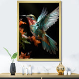 Teal Orange Animal Hummingbird - Hummingbird Wall Decor