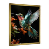 Teal Orange Animal Hummingbird - Hummingbird Wall Decor