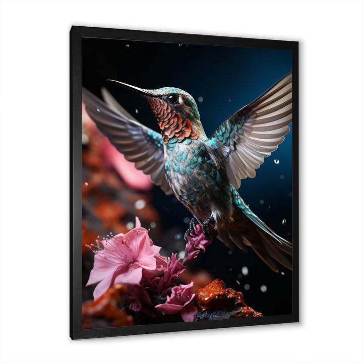 Teal Pink Animal Hummingbird - Hummingbird Wall Art Prints