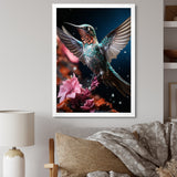 Teal Pink Animal Hummingbird - Hummingbird Wall Art Prints