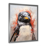 Cream Penguin Drips Portrait - Cream Penguin Wall Art