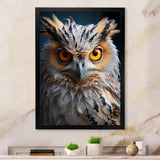 White Yellow Animal Owl - Owl Bedroom Wall Art