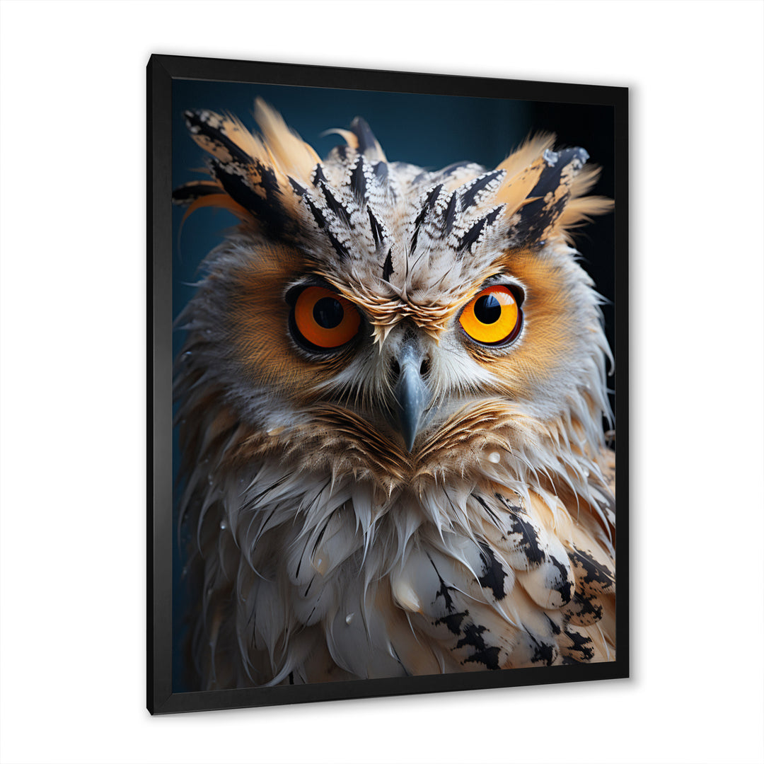 White Yellow Animal Owl - Owl Bedroom Wall Art