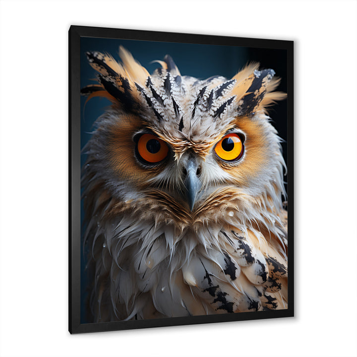 White Yellow Animal Owl - Owl Bedroom Wall Art