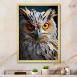 White Yellow Animal Owl - Owl Bedroom Wall Art