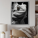 Grey Reptile Amphibian Portrait - Gray Reptile Wall Art