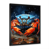 Scarlet Crab Drips - Crab Living Room Wall Art