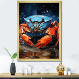 Scarlet Crab Drips - Crab Living Room Wall Art