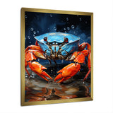 Scarlet Crab Drips - Crab Living Room Wall Art