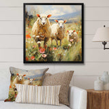 Flock Of Fluffy Sheep II - Animals Canvas Wall Art