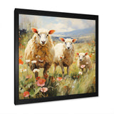 Flock Of Fluffy Sheep II - Animals Canvas Wall Art