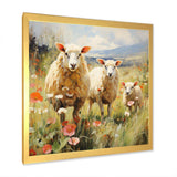 Flock Of Fluffy Sheep II - Animals Canvas Wall Art