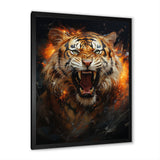 Brown Tiger Roaring Portrait - Tiger Canvas Wall Art