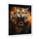 Brown Tiger Roaring Portrait - Tiger Canvas Wall Art