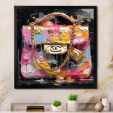 Fashion Bag Couture Pink Gold - Fashion Canvas Wall Art