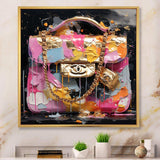 Fashion Bag Couture Pink Gold - Fashion Canvas Wall Art