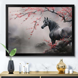 Asian Art Horse Grey I - Animals Canvas Wall Art