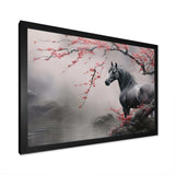 Asian Art Horse Grey I - Animals Canvas Wall Art