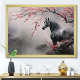 Asian Art Horse Grey I - Animals Canvas Wall Art