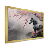 Asian Art Horse Grey I - Animals Canvas Wall Art