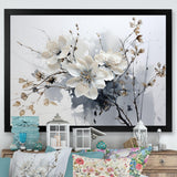 Asian Art Orchids Flowers I - People Canvas Wall Art