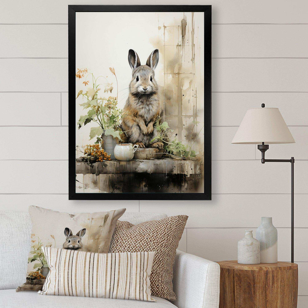 Asian Art Rabbit Sumi I - People Canvas Wall Art