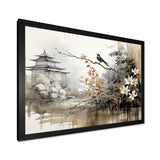 Asian Art Sumi Bird Serenity I - People Canvas Wall Art