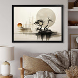 Asian Art Sumie Zen I - People Canvas Wall Art