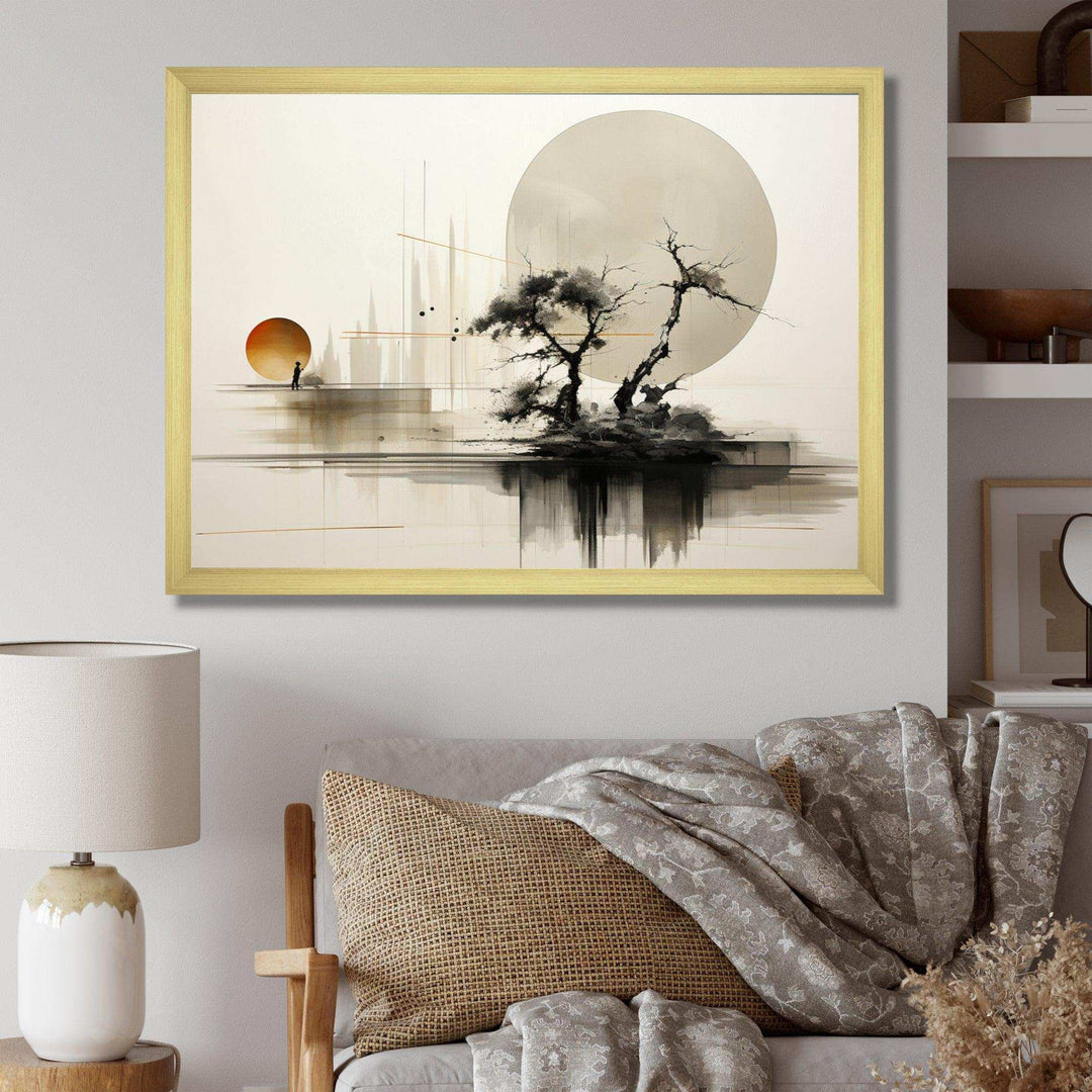 Asian Art Sumie Zen I - People Canvas Wall Art
