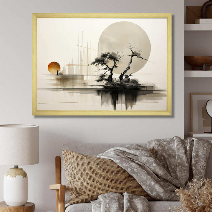 Asian Art Sumie Zen I - People Canvas Wall Art