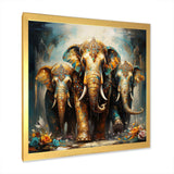 Asian Art Thai Elephants X - People Canvas Wall Art