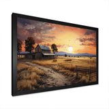 Barn Scenery At Dusk IV - Architecture Canvas Wall Art