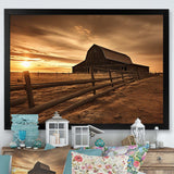 Barn Scenery At Dusk II - Architecture Canvas Wall Art