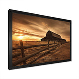 Barn Scenery At Dusk II - Architecture Canvas Wall Art