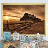 Barn Scenery At Dusk II - Architecture Canvas Wall Art