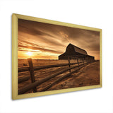 Barn Scenery At Dusk II - Architecture Canvas Wall Art