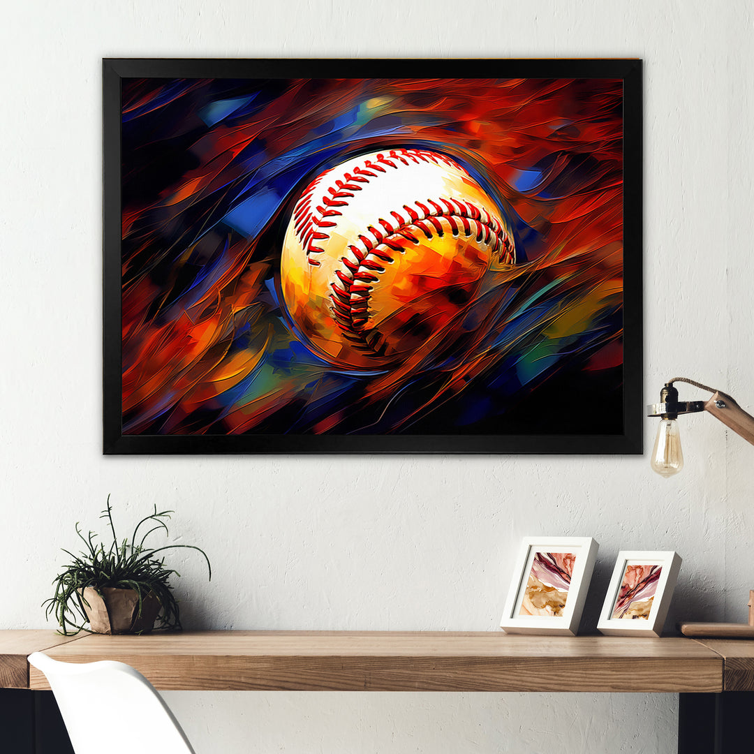 Baseball Abstract Glory I - Sport Baseball Canvas Wall Art
