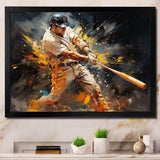 Baseball Abstract Home Run - Sports Canvas Wall Art