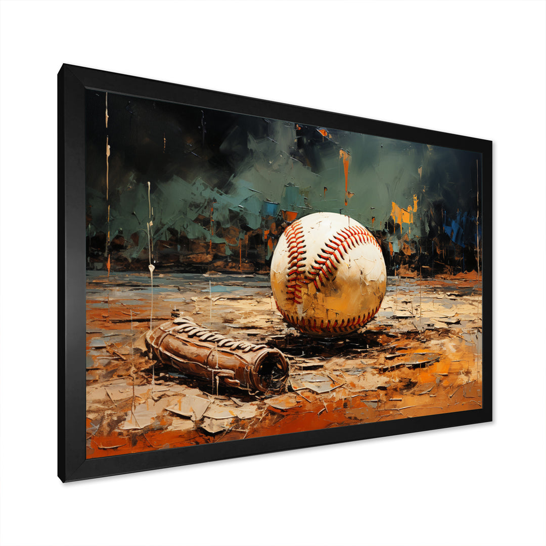 Baseball Collage Glove And Ball - Sport Baseball Canvas Wall Art
