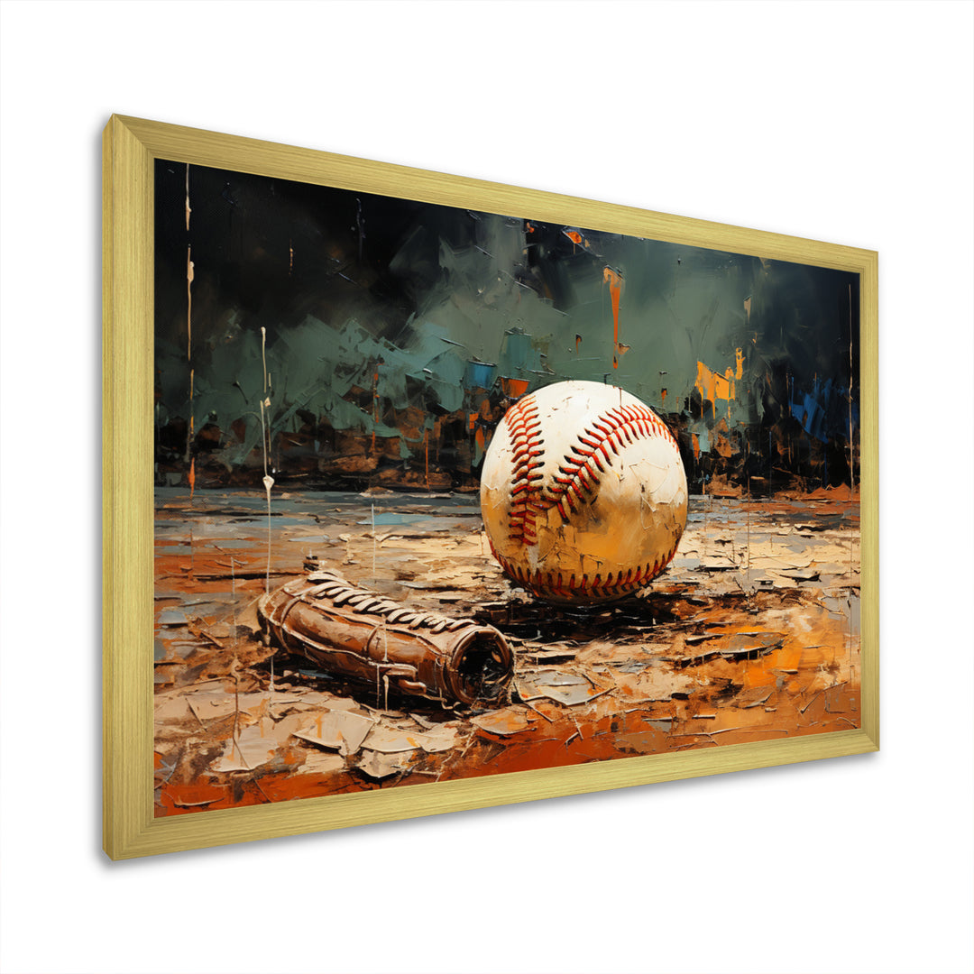 Baseball Collage Glove And Ball - Sport Baseball Canvas Wall Art