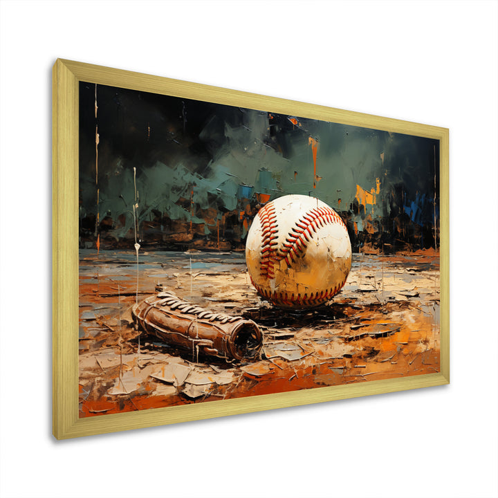 Baseball Collage Glove And Ball - Sport Baseball Canvas Wall Art