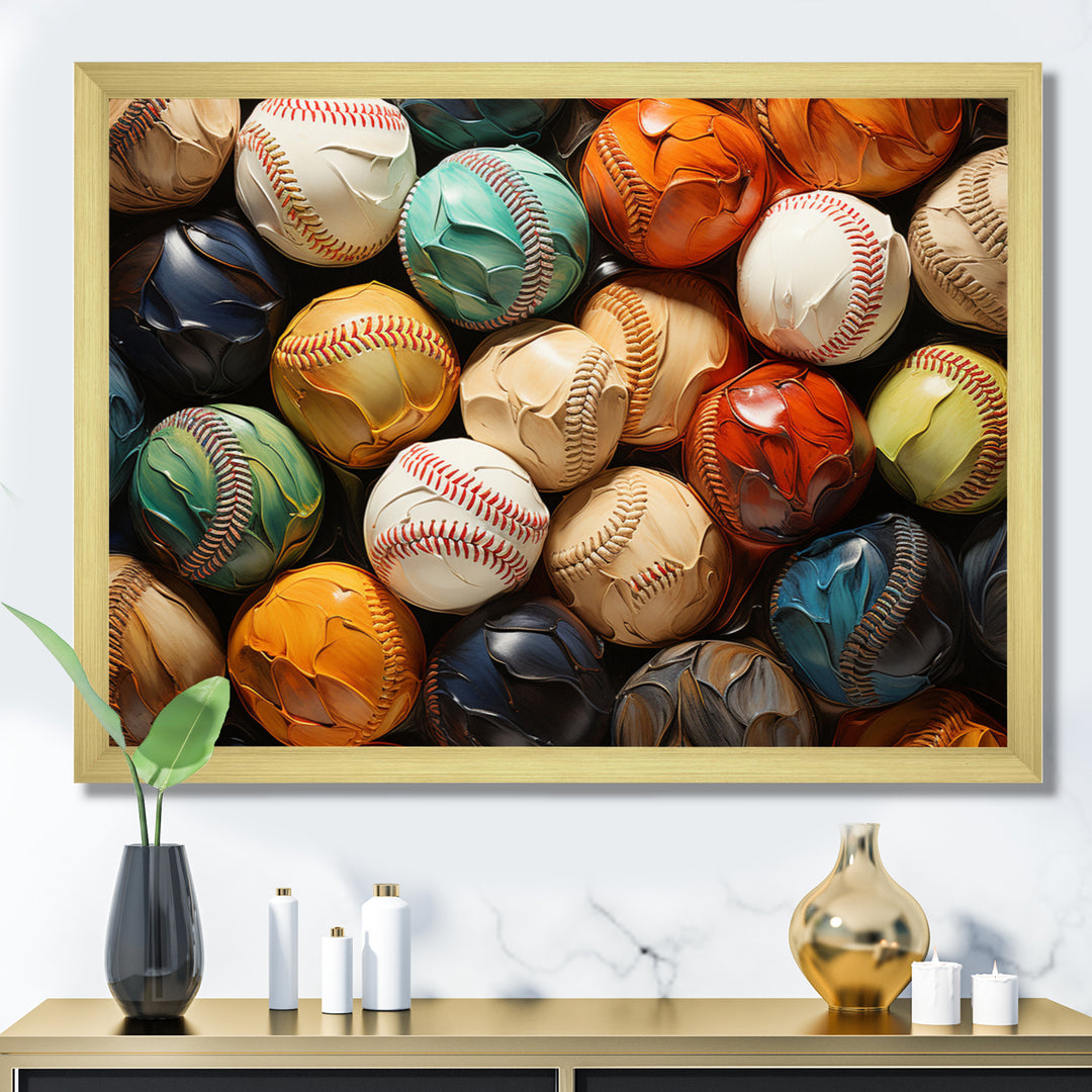 Baseball Collage I - Sport Baseball Canvas Wall Art