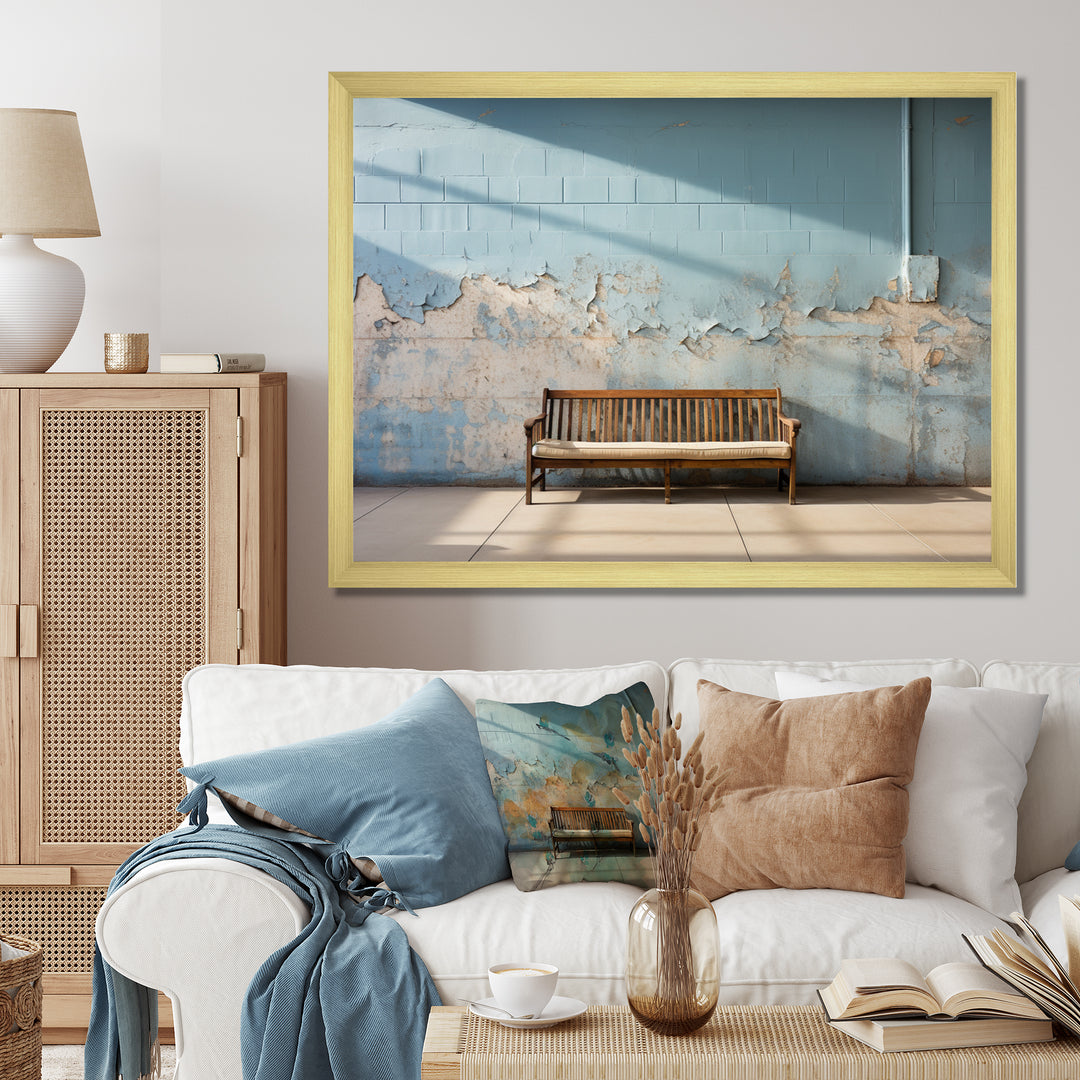 Baseball Bench Minimalism I - Sport Baseball Canvas Wall Art