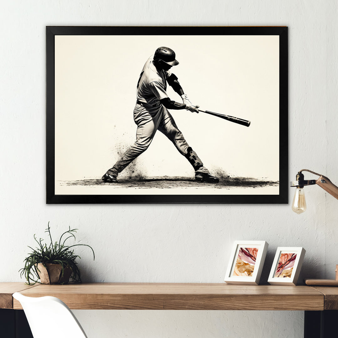 Baseball Focused Batter - Sport Baseball Canvas Wall Art