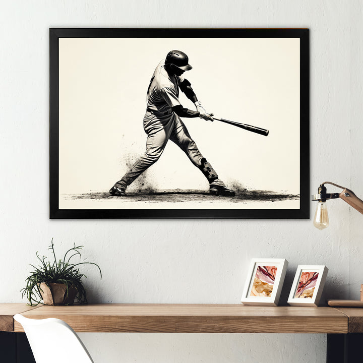 Baseball Focused Batter - Sport Baseball Canvas Wall Art