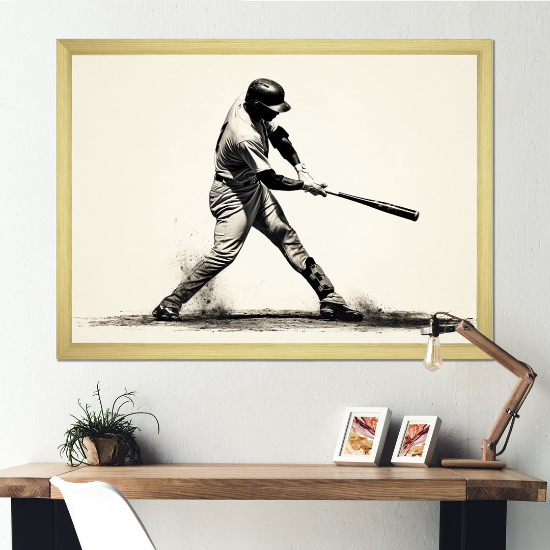 Baseball Focused Batter - Sport Baseball Canvas Wall Art