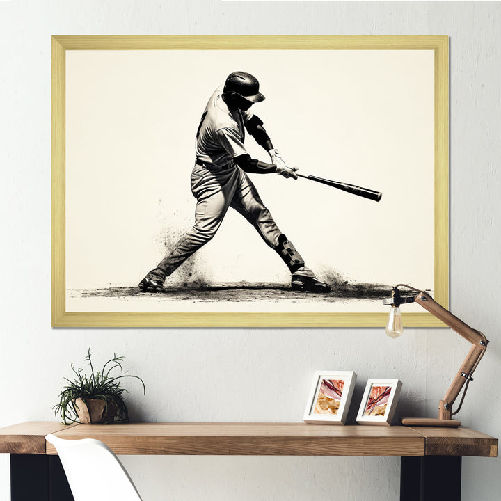 Baseball Focused Batter - Sport Baseball Canvas Wall Art