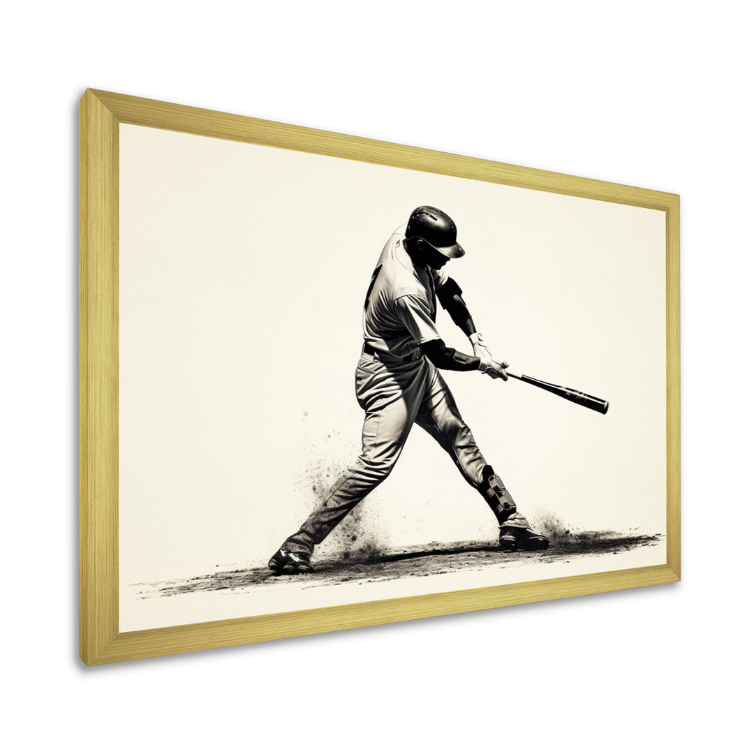 Baseball Focused Batter - Sport Baseball Canvas Wall Art