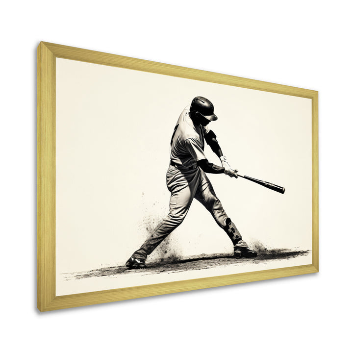Baseball Focused Batter - Sport Baseball Canvas Wall Art